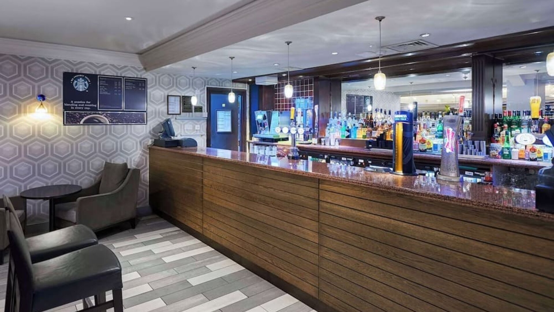 Hotel bar at the DoubleTree by Hilton Bristol North.