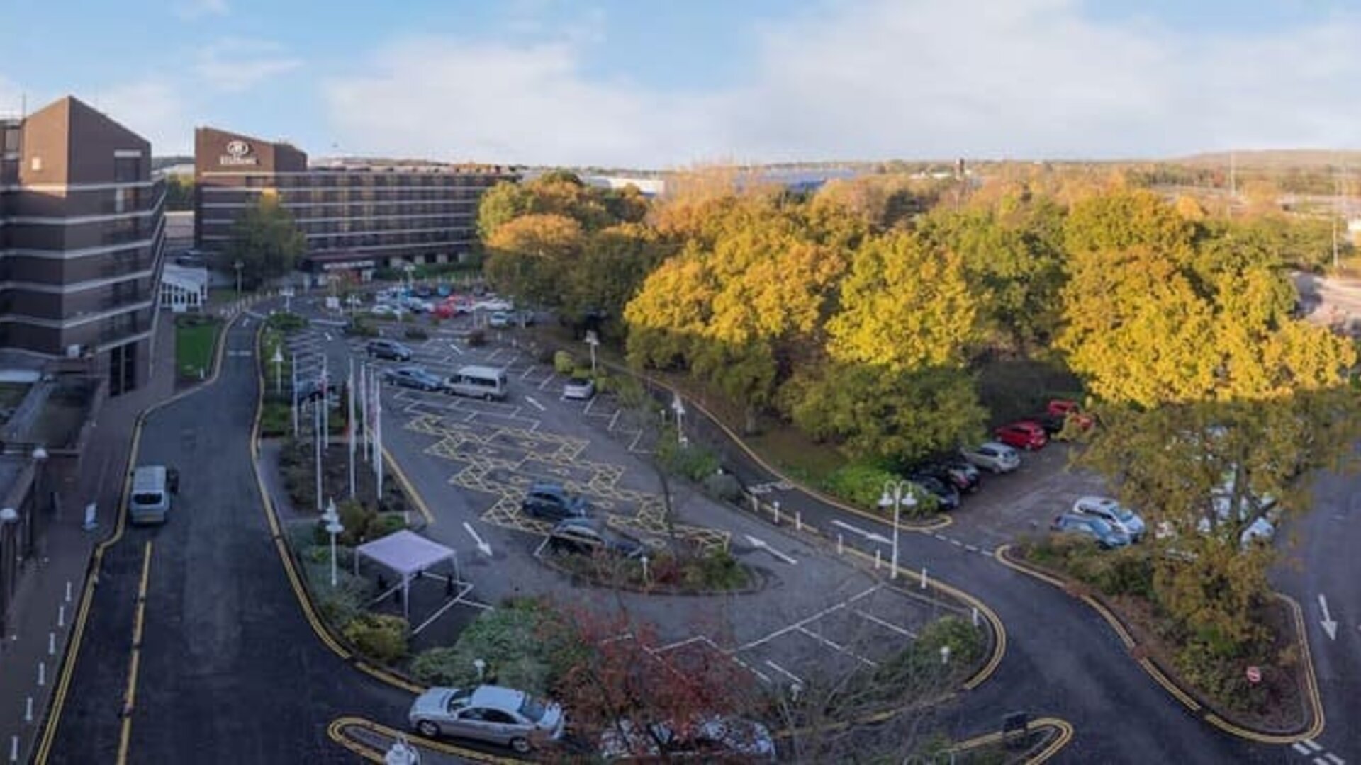Parking area at the Hilton Birmingham Metropole. 