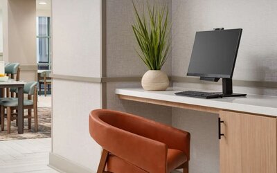 Business center with computer workstation and complimentary internet access for guest convenience at Hyatt Place Scottsdale/Old Town.