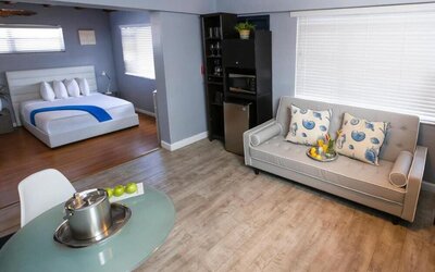 Spacious day use room at Hollywood Beach Suites, A South Beach Group Hotel.