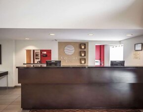 Hotel reception desk at Comfort Inn Edmonton West.