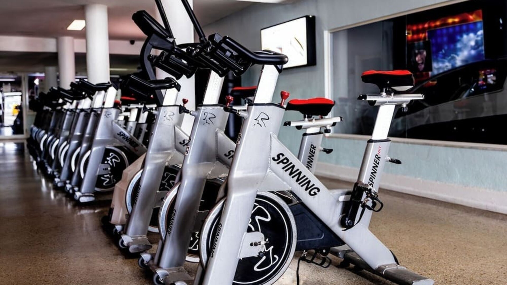 Fitness center with indoor spinning bikes at Sherry Frontenac Oceanfront Hotel.