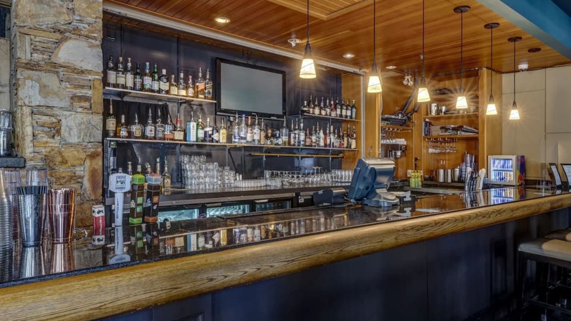 Hotel bar at Hilton Whistler Resort & Spa.