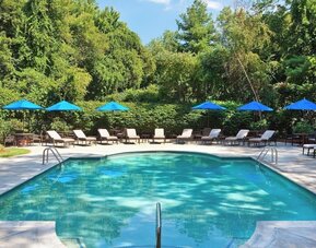 Outdoor pool at Boston Marriott Burlington.