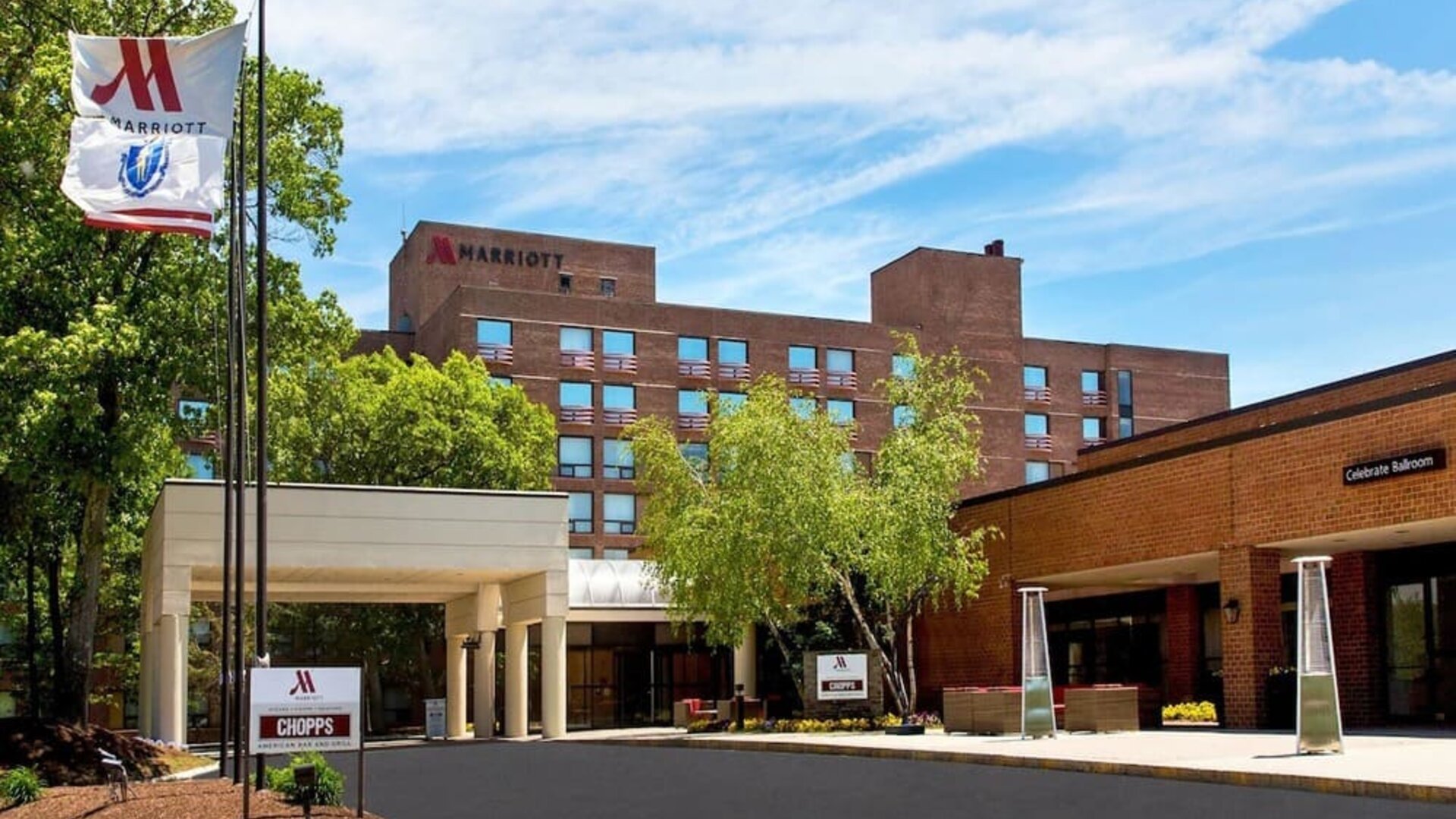 Hotel parking at Boston Marriott Burlington.