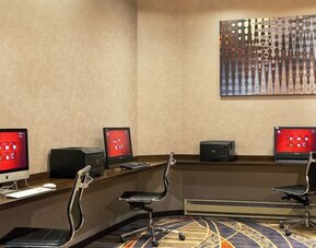 Business center at Boston Marriott Burlington.