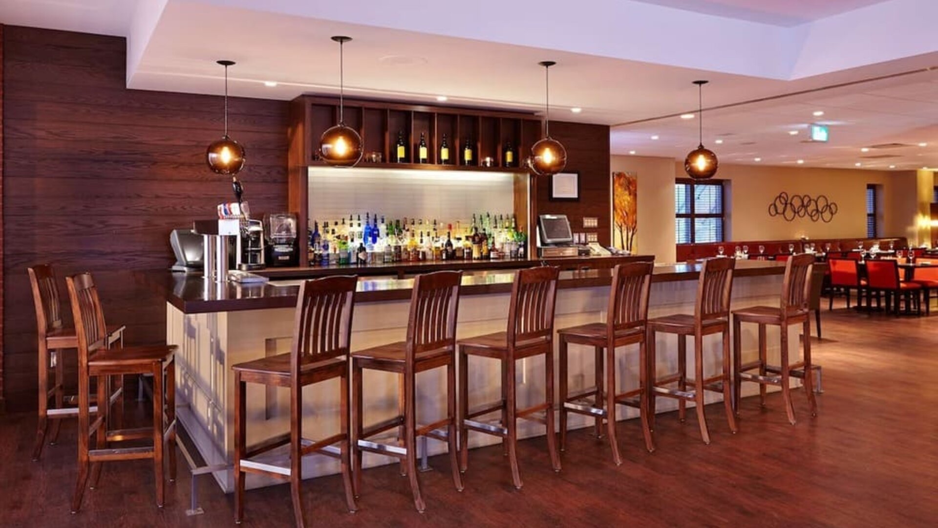 Hotel bar at the Hilton Saint John.