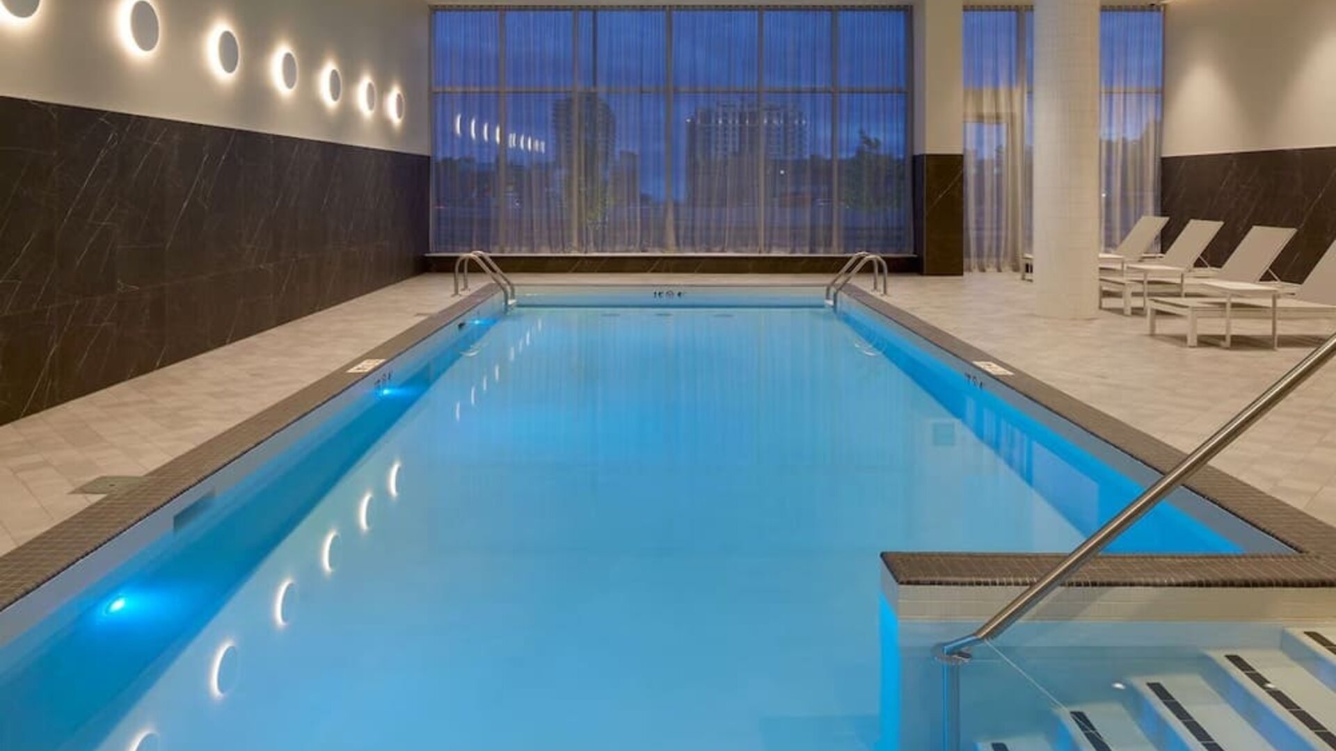 Relaxing indoor pool at Hilton Garden Inn Montreal Midtown.