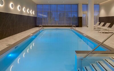 Relaxing indoor pool at Hilton Garden Inn Montreal Midtown.