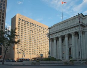 Hotel exterior at Fairmont Winnipeg.