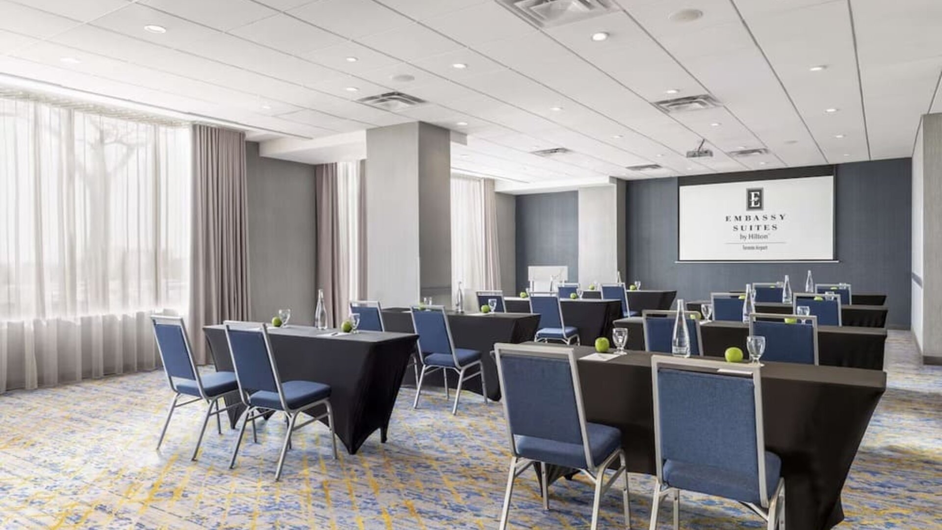 Bright and spacious professional meeting room at the Embassy Suites By Hilton Toronto Airport.