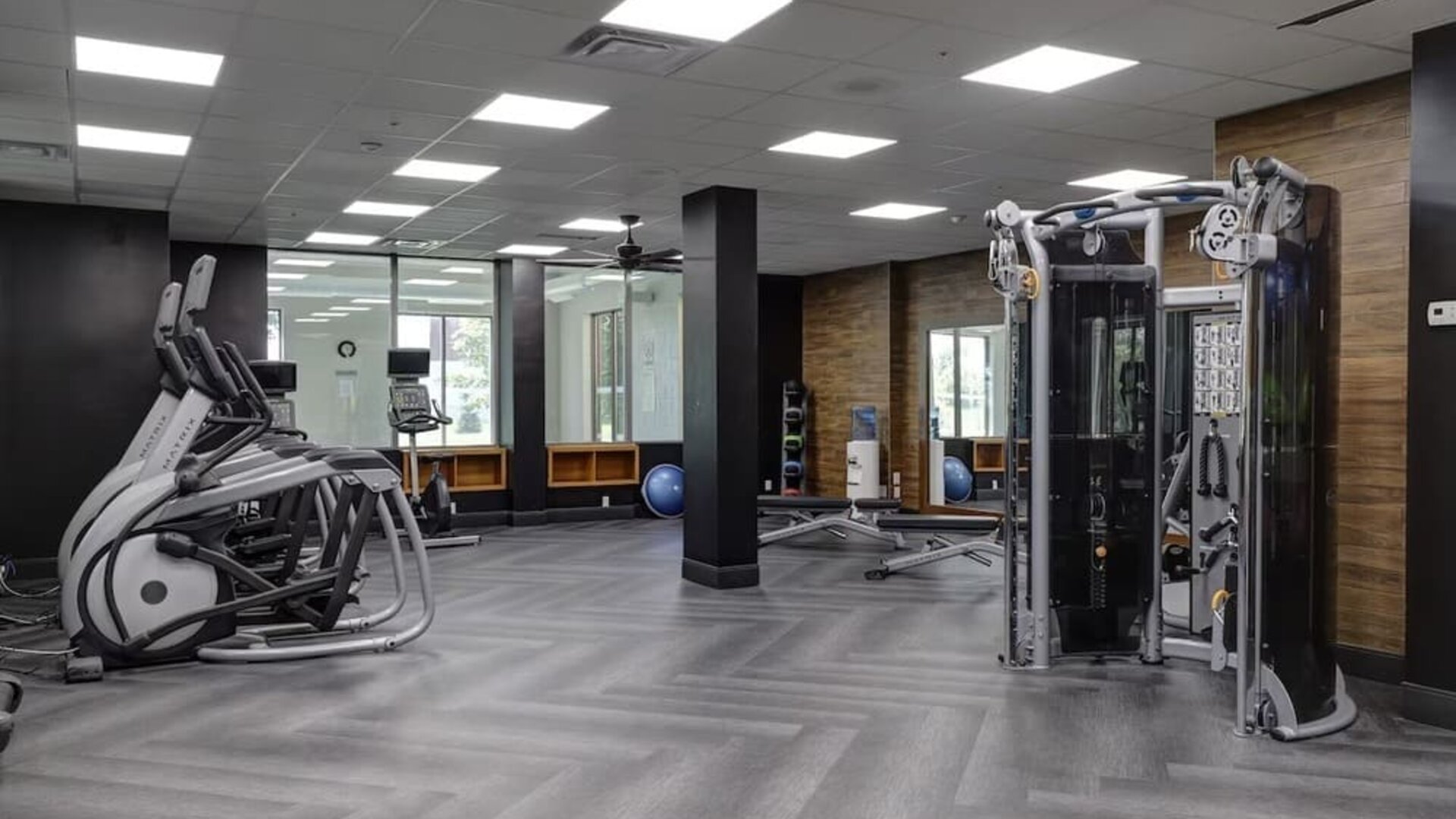 Fully equipped fitness center at the Four Points By Sheraton St Catharines Niagara Suites.