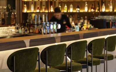 Hotel bar at Novotel London Paddington.
