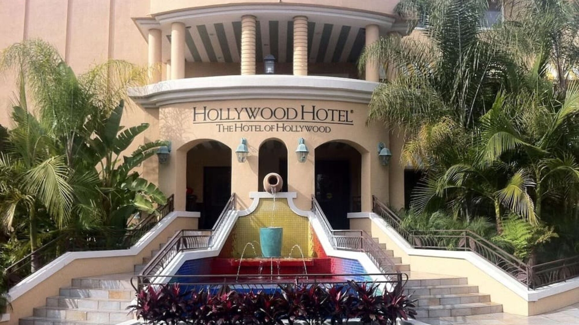 Hotel exterior at Hollywood Hotel.