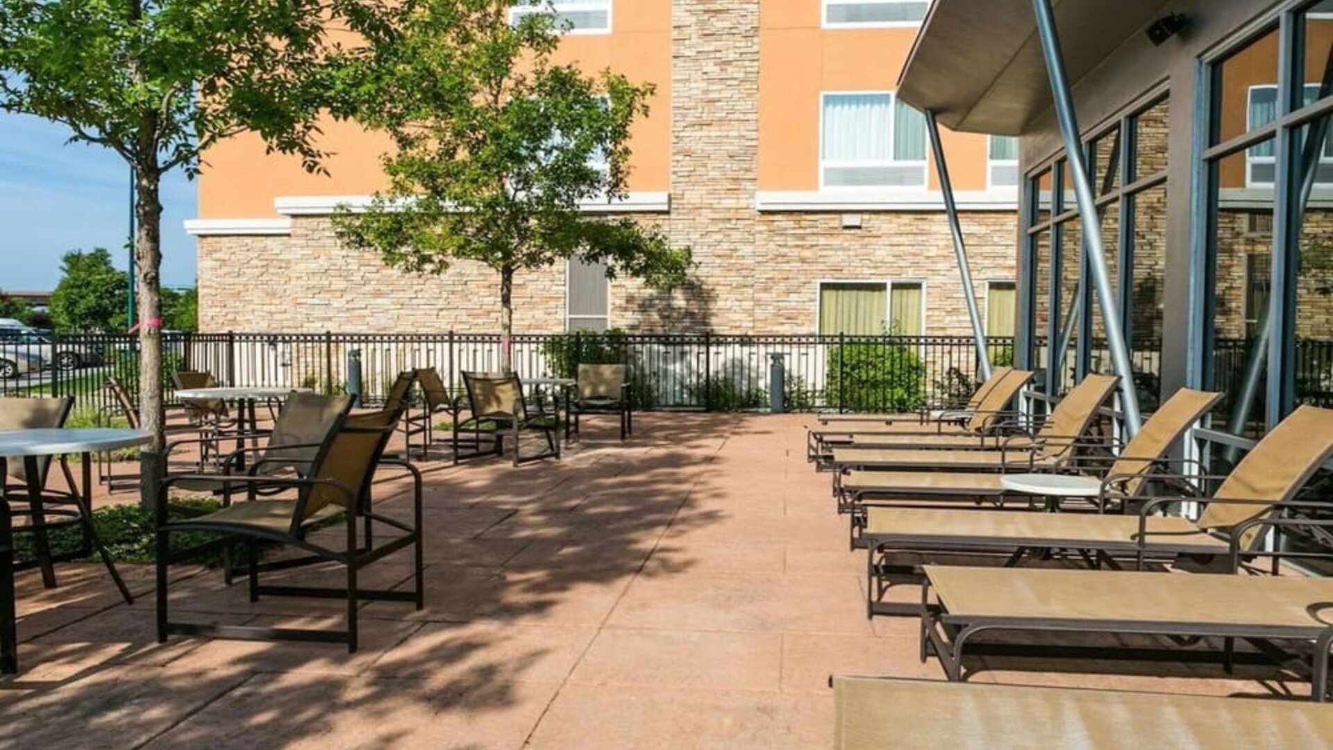 Outdoor furniture available at Cambria Suites Denver Airport.