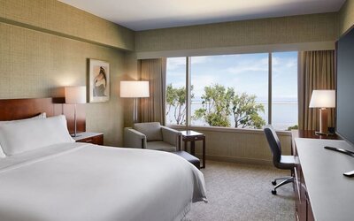 Day use room with work desk at The Westin SFO Airport.