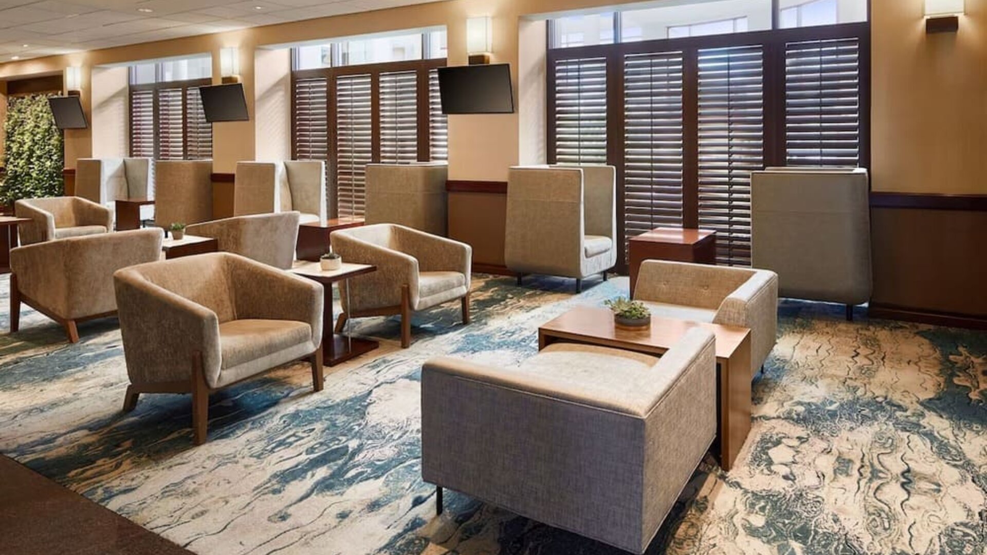 Lobby and coworking lounge at The Westin SFO Airport.