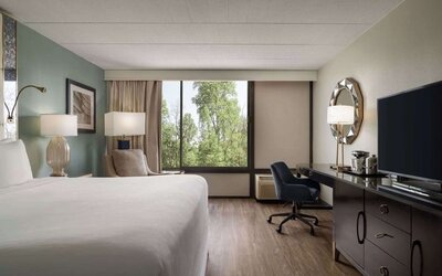 Day use room with work desk at Wyndham Garden Pittsburgh Airport.