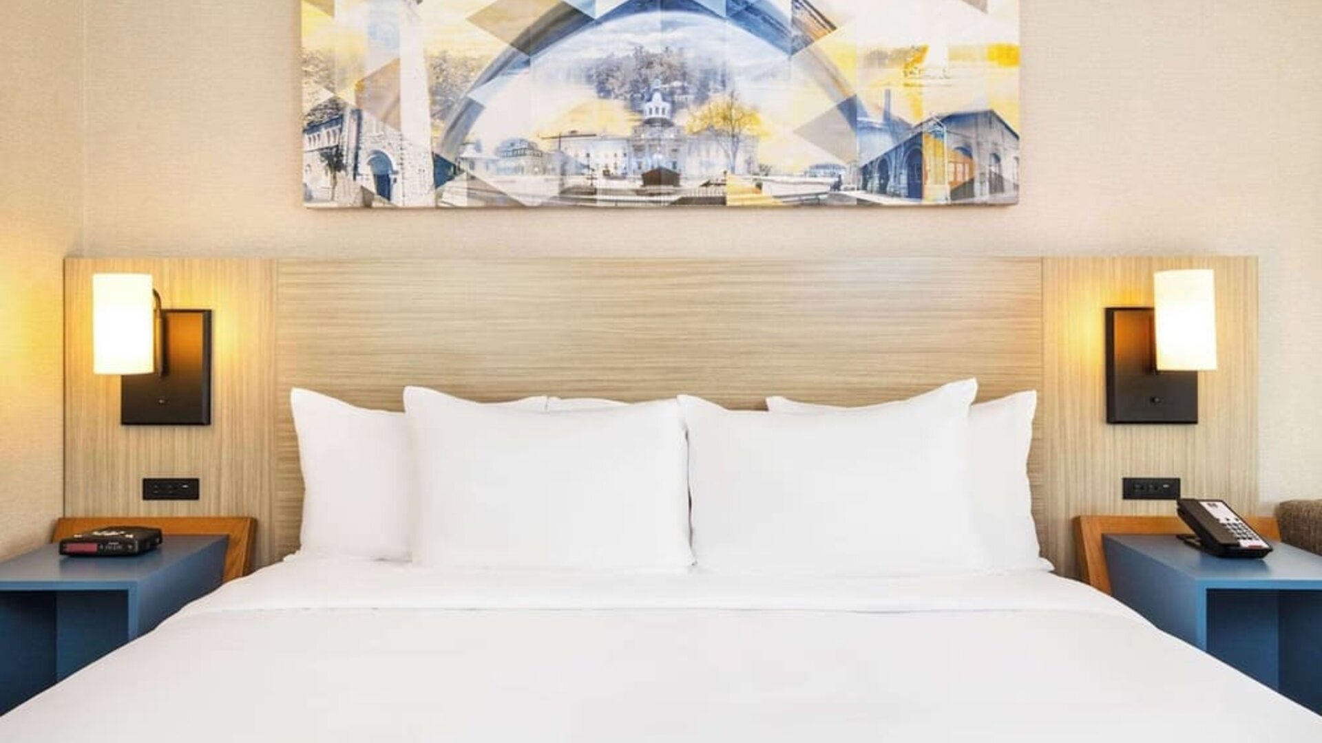 King bed at Comfort Inn Kingston HWY 401.