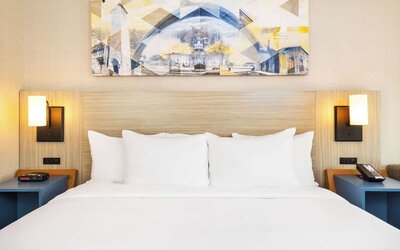 King bed at Comfort Inn Kingston HWY 401.