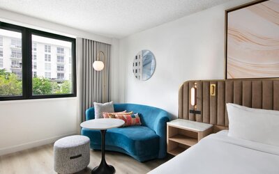 Day use room with lounge area at Sonesta Miami Airport.