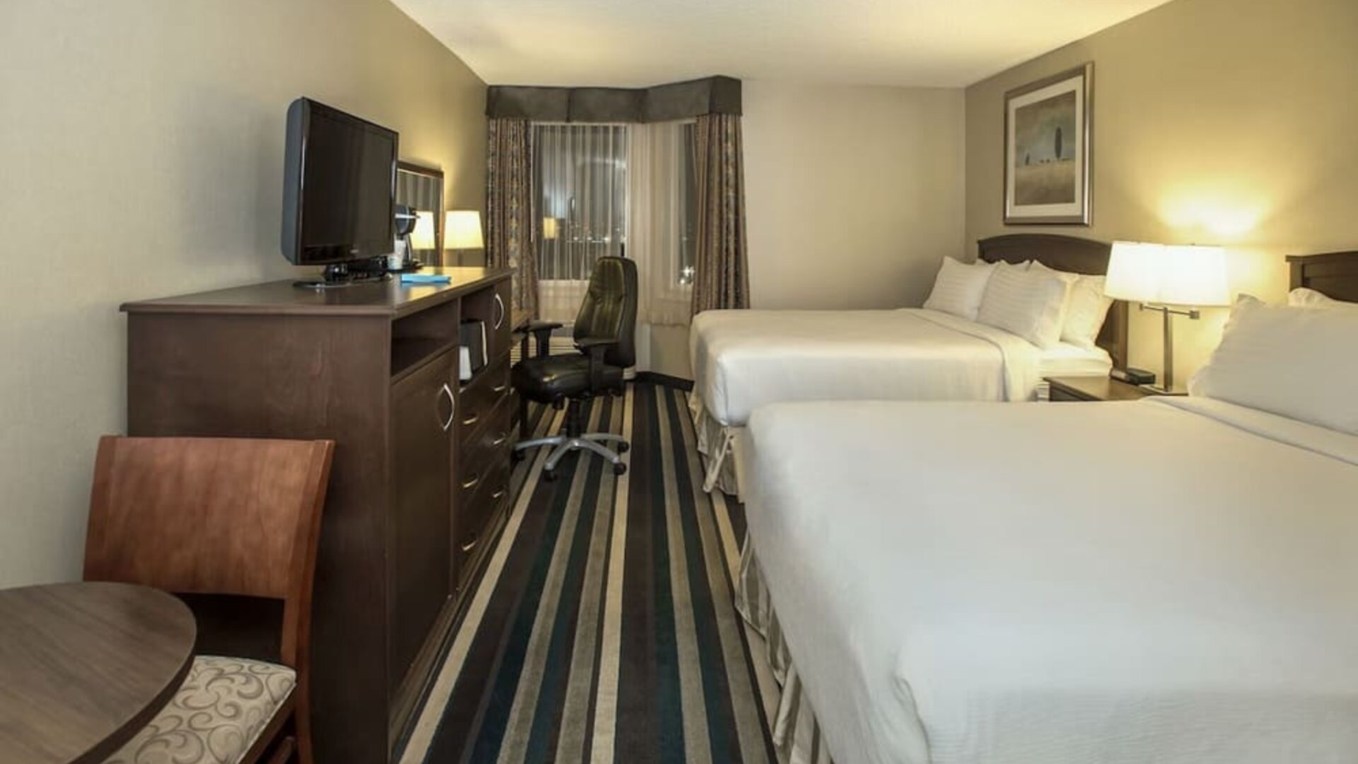 Day use twin room with work desk at Holiday Inn Conference Center Edmonton South.