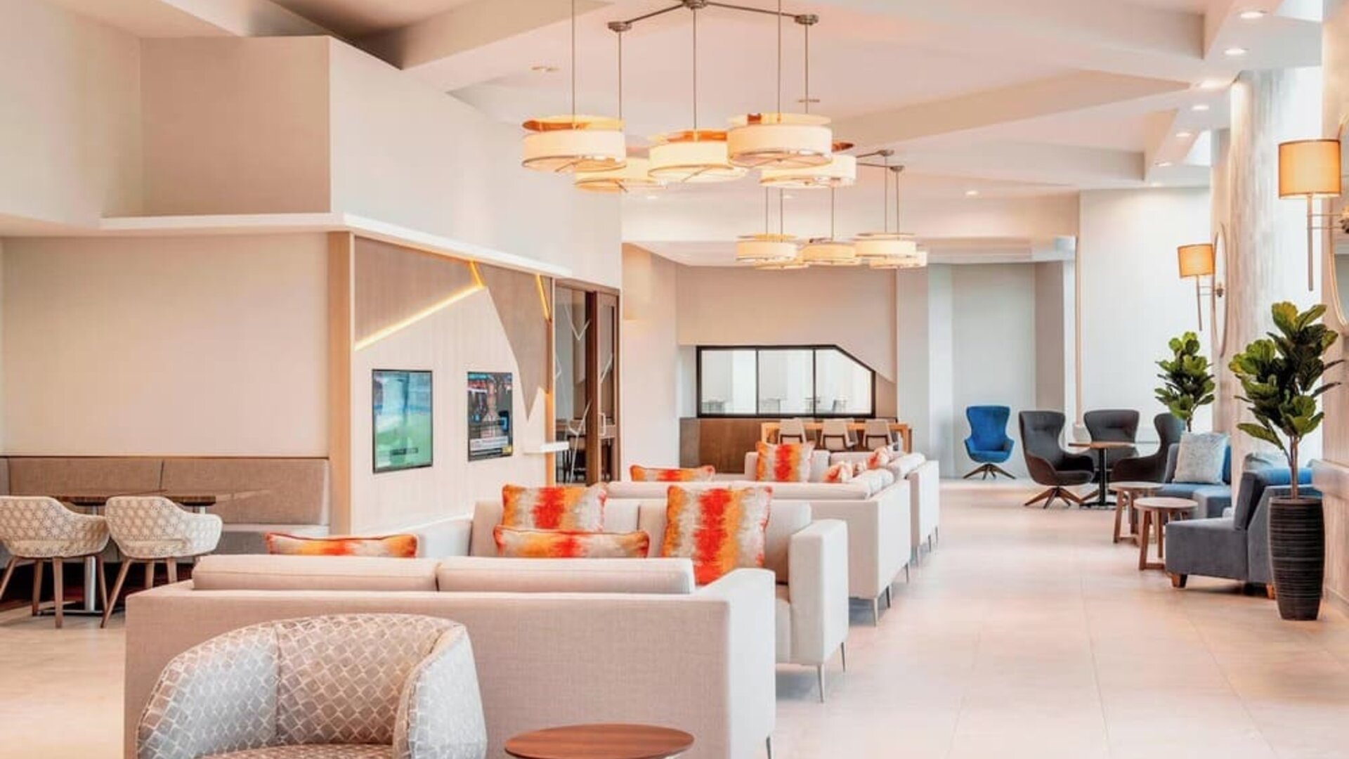 Stylish and comfortable lobby lounge, perfect for co-working at Delta St. John's Hotel & Conference Center.