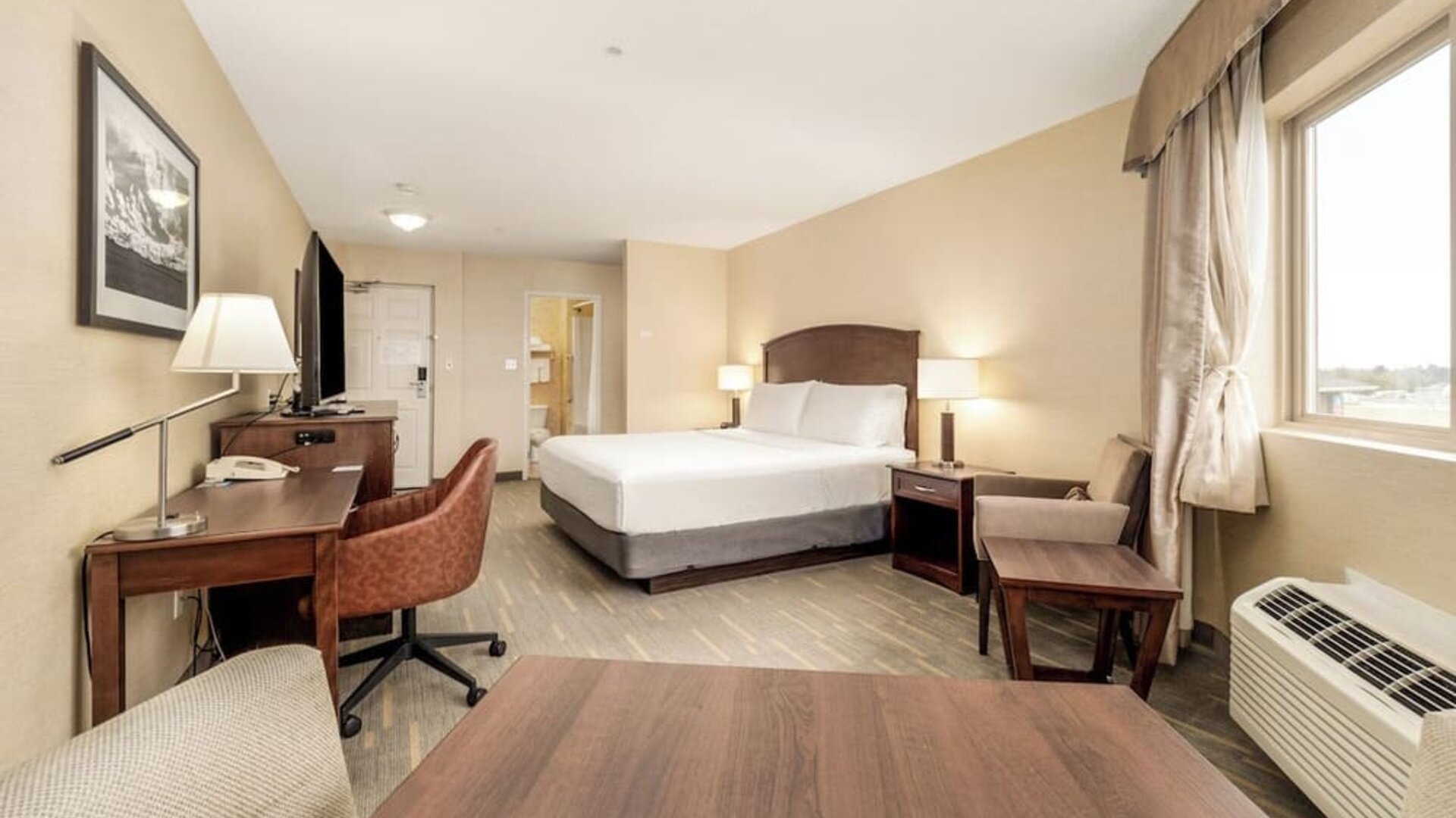 Day use room with work desk at Holiday Inn Lethbridge. 