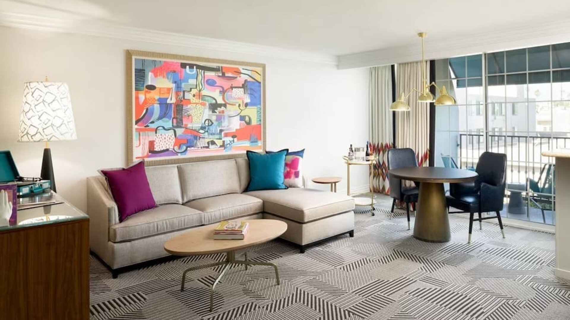 Living area inside day use room at Le Parc At Melrose.