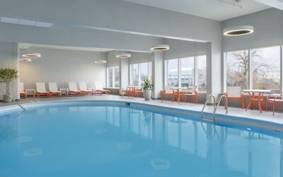 Indoor heated pool at Holiday Inn Kingston Waterfront.