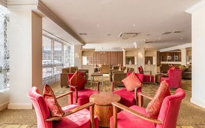 Lobby workspace at Thistle London Heathrow Terminal 5.