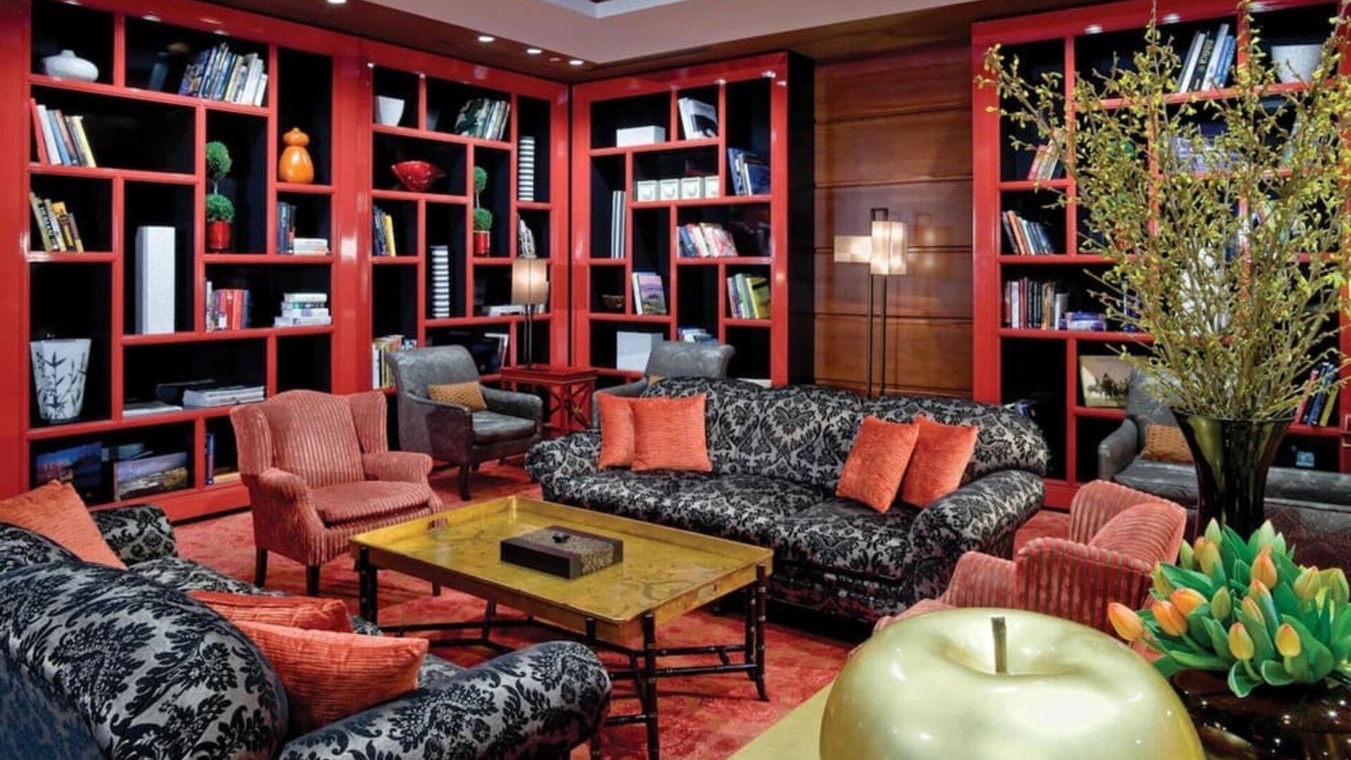 Lobby and coworking lounge at The Bostonian Boston, A Millennium Hotel.