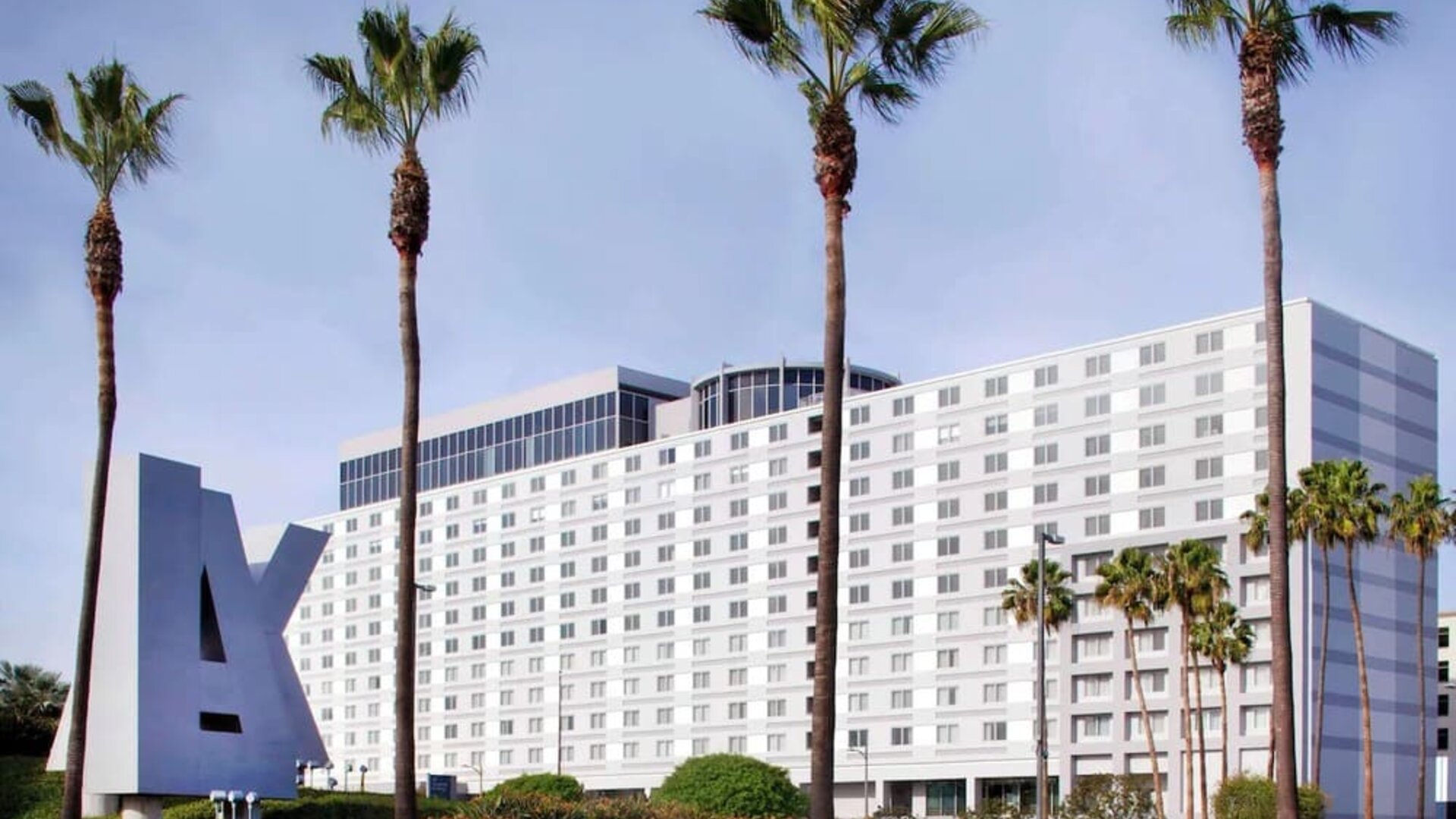 Hotel exterior at Hyatt Regency Los Angeles International Airport.