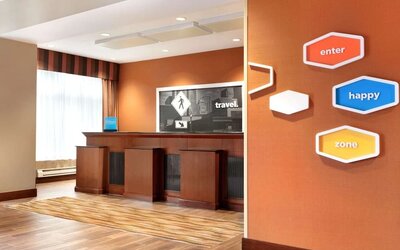 Business center at Hampton Inn New York - LaGuardia Airport.