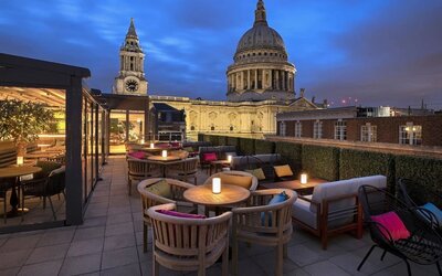 Rooftop terrace at Leonardo Royal St Paul's Hotel.