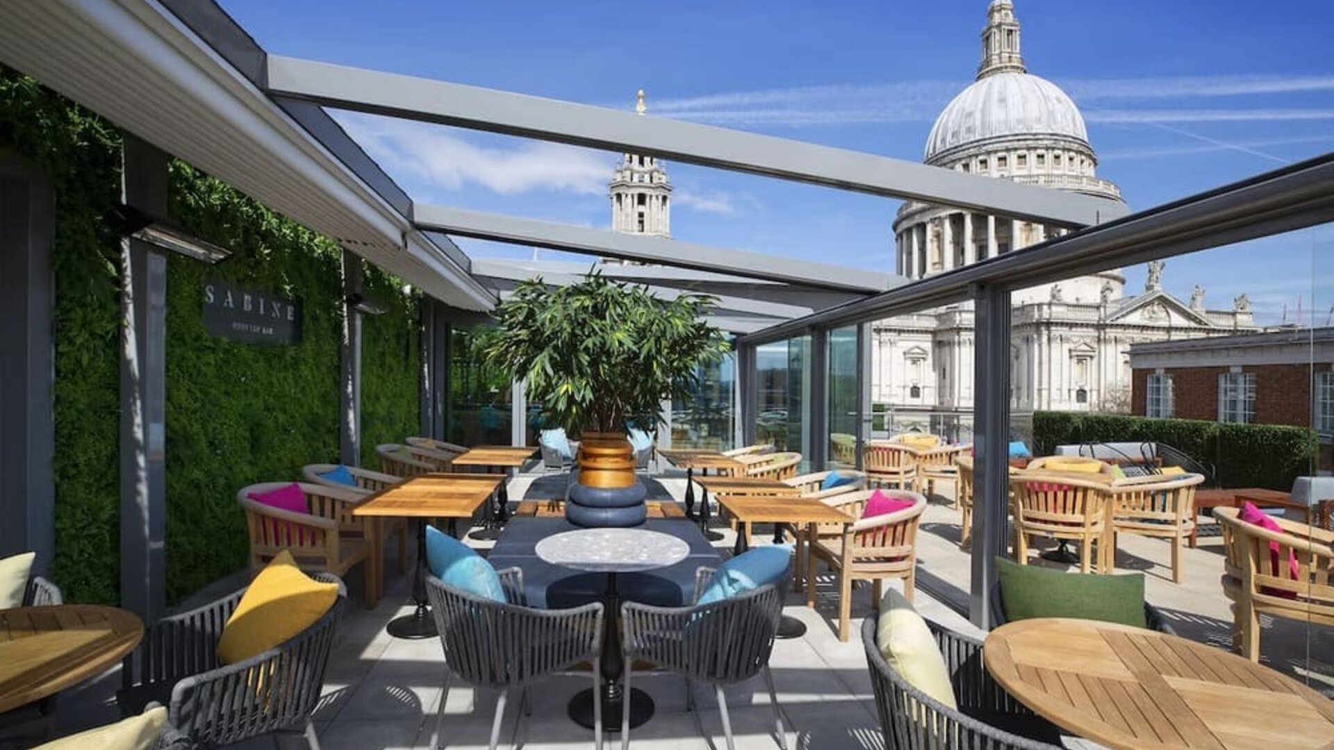 Rooftop terrace at Leonardo Royal St Paul's Hotel.