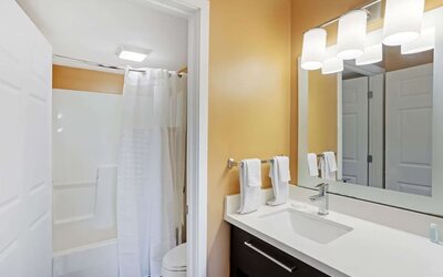 Guest bathroom at MainStay Suites Mt. Laurel - Philadelphia.