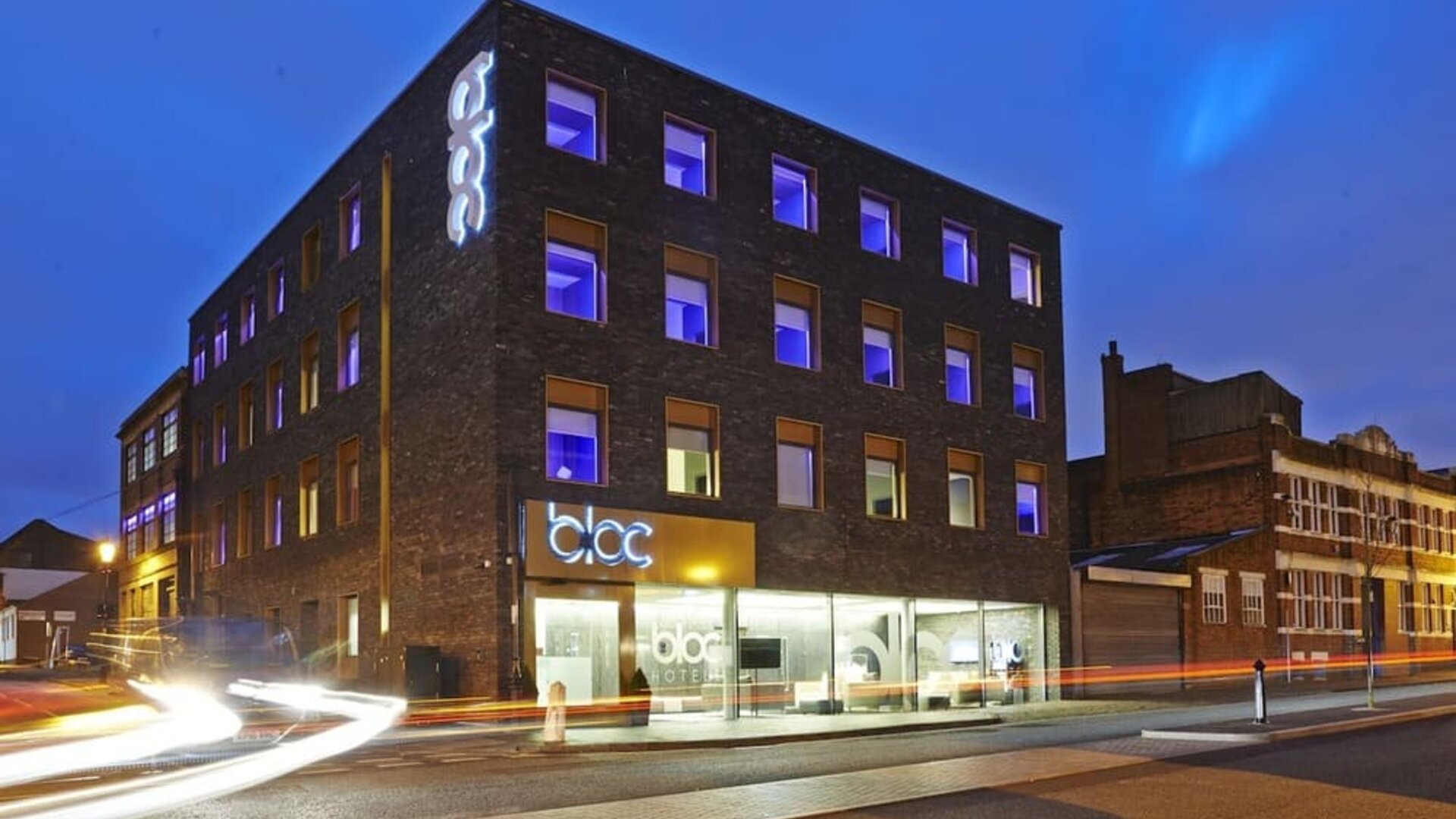 Hotel exterior at Bloc Hotel Birmingham.