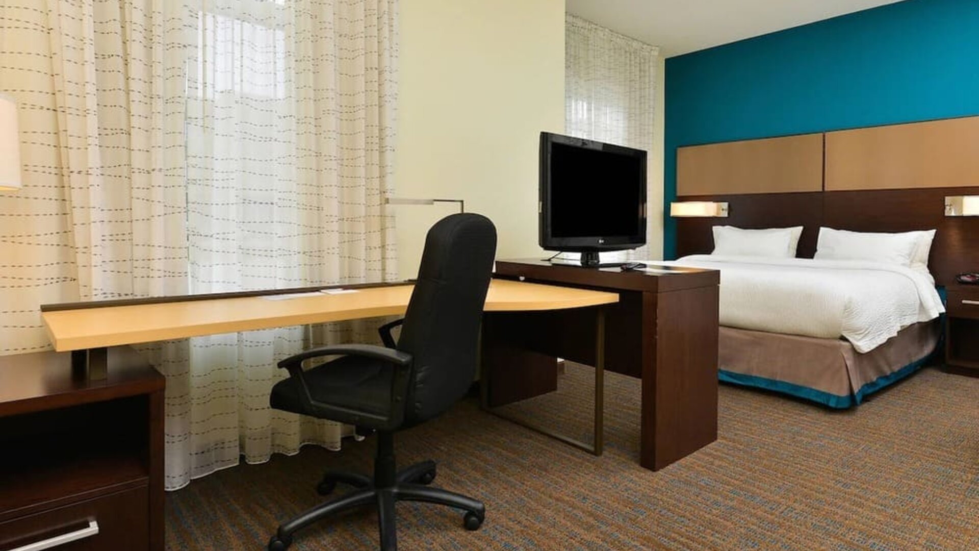 Day use room with work desk at Residence Inn Champaign.