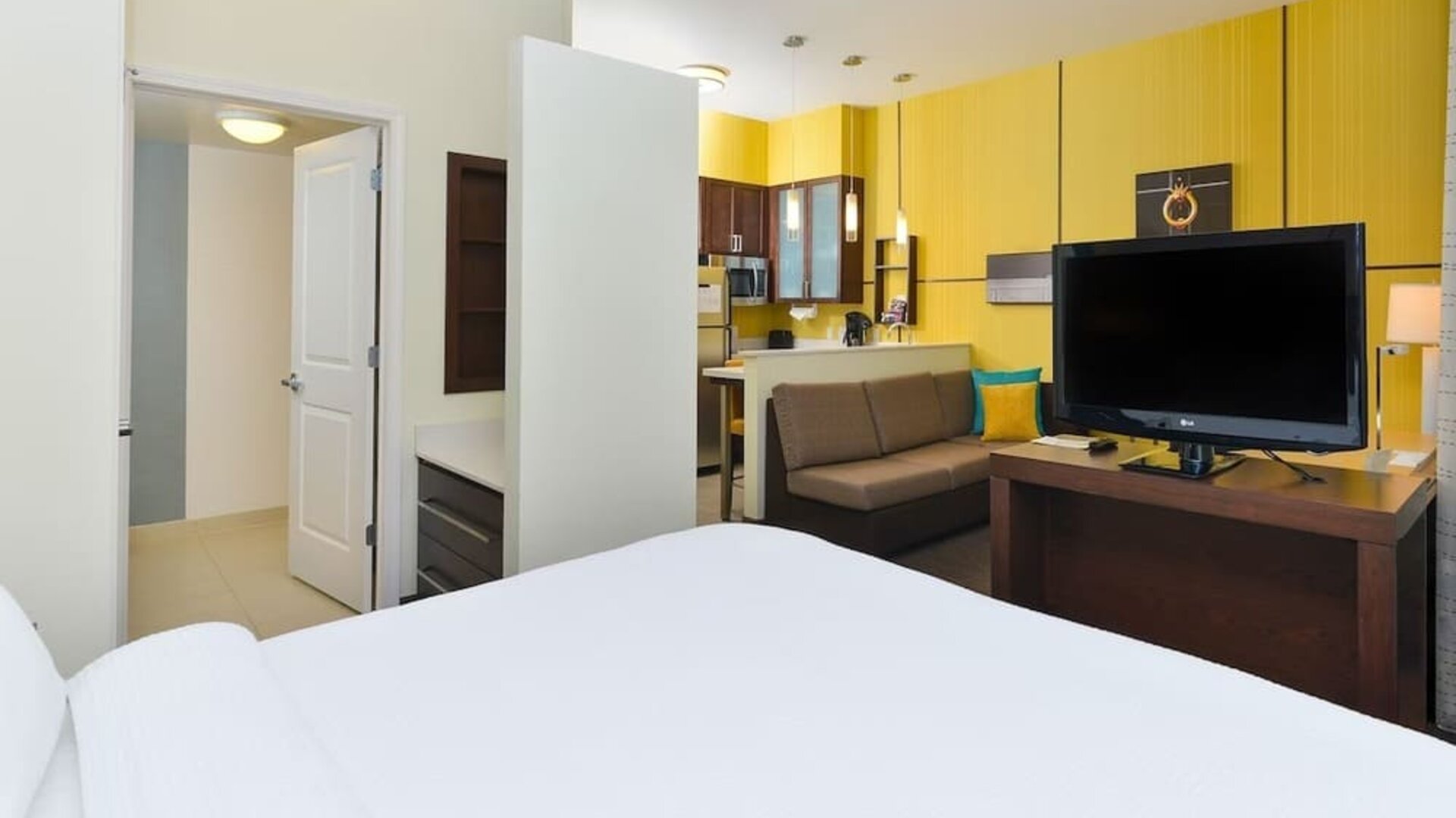 Day use room with living area at Residence Inn Champaign.