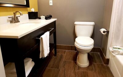 Private guest bathroom at Hotel 1550 SFO.