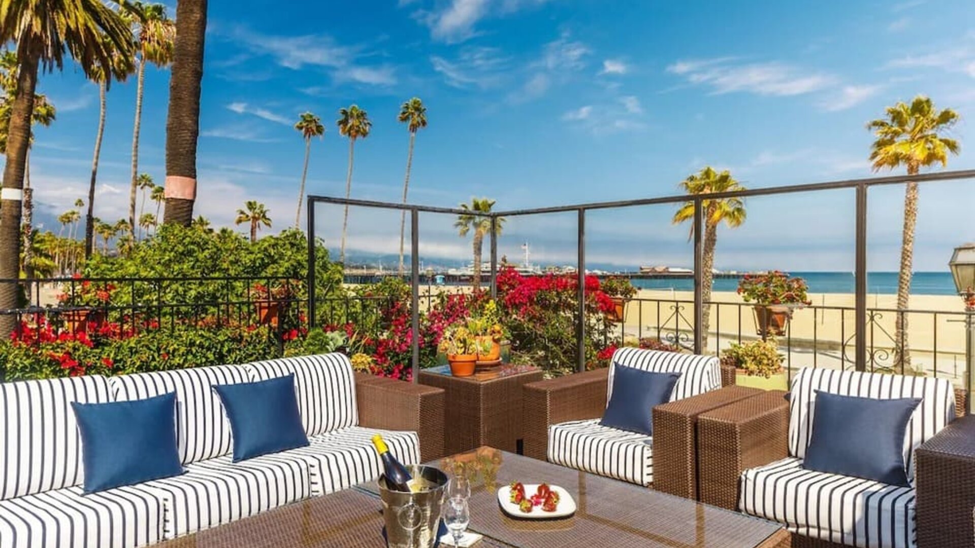 Outdoor furniture available at Hotel Milo.