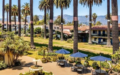 Outdoor furniture available at Hotel Milo.