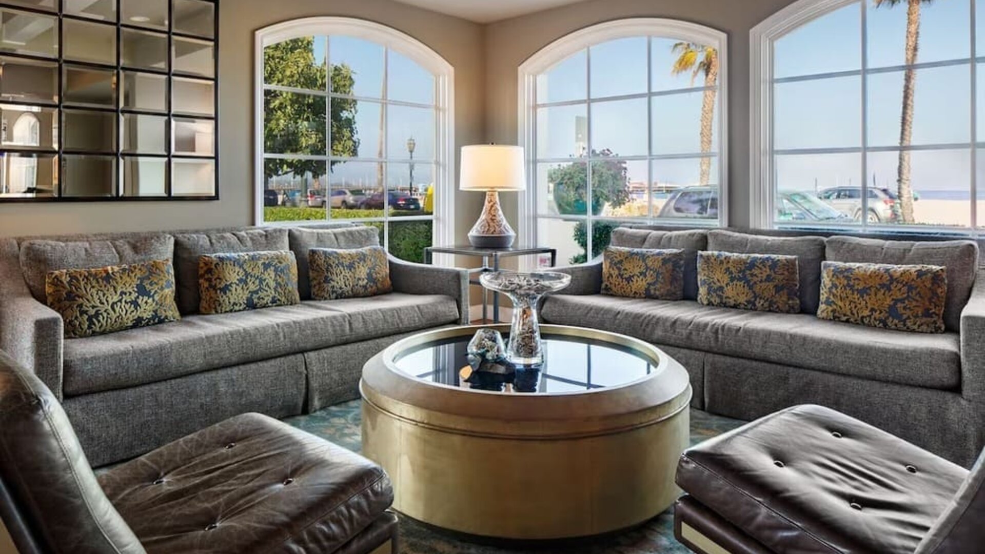 Lobby and coworking lounge at Hotel Milo.