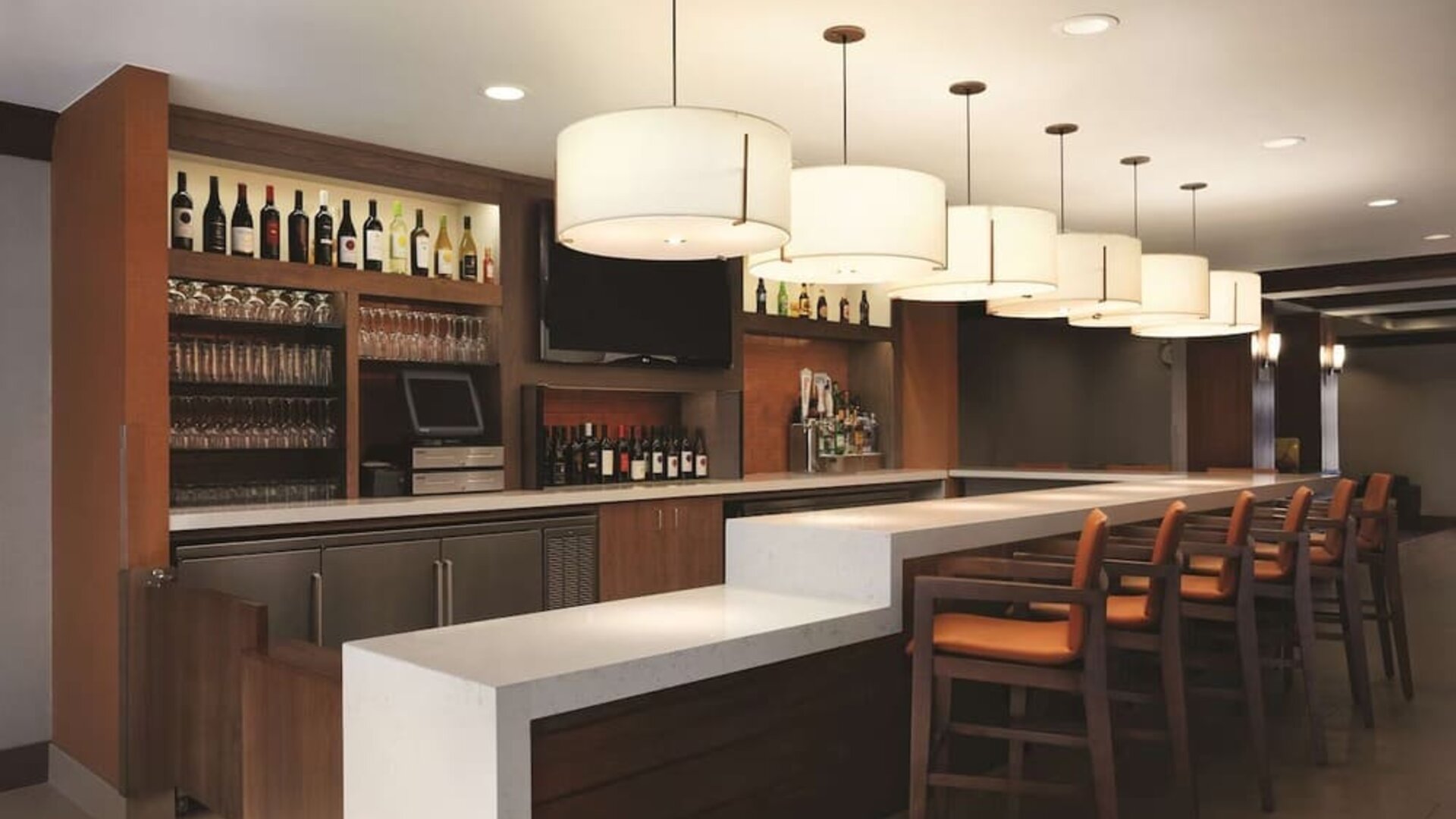 Hotel bar at Hyatt House Pleasant Hill.