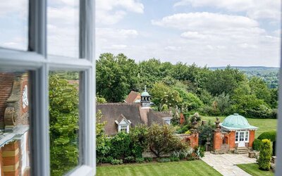 Room view to the hotel's garden at Barnett Hill Hotel.