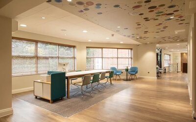 Business center with computer, printer and ergonomic chairs at Holiday Inn Leicester-Wigston.