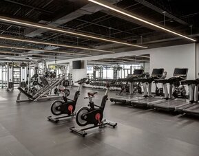 Fitness center available at Renaissance Newark Airport Hotel.