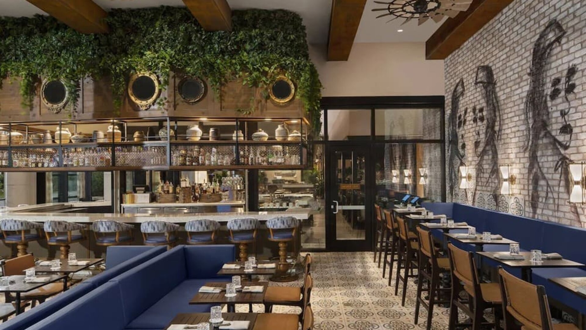 Dining area perfect for coworking at The Ben, Autograph Collection.