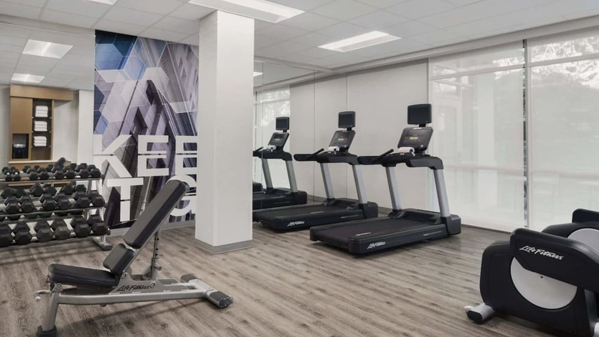 Fitness center available at SpringHill Suites Tuckahoe.